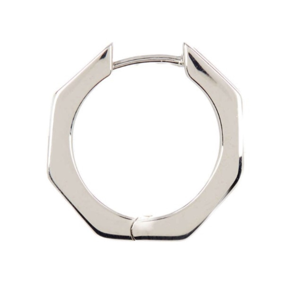 ☁️🆕 Channel Set Hoop ๑ Hinge Earrings ๑ Silver - Picture 8 of 8